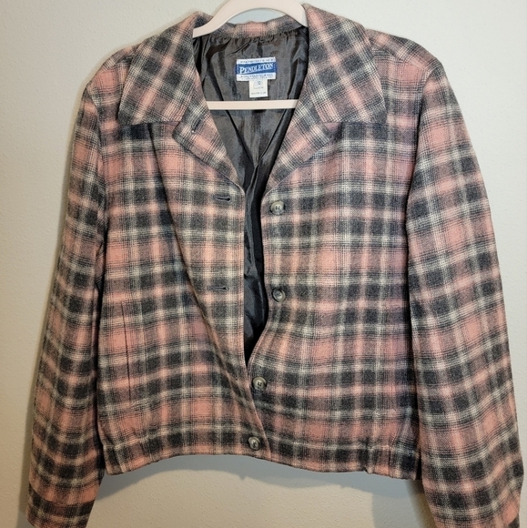 Pendleton Pink and Gray 100% Wool‎ Jacket Size 10 NEW - Picture 1 of 8
